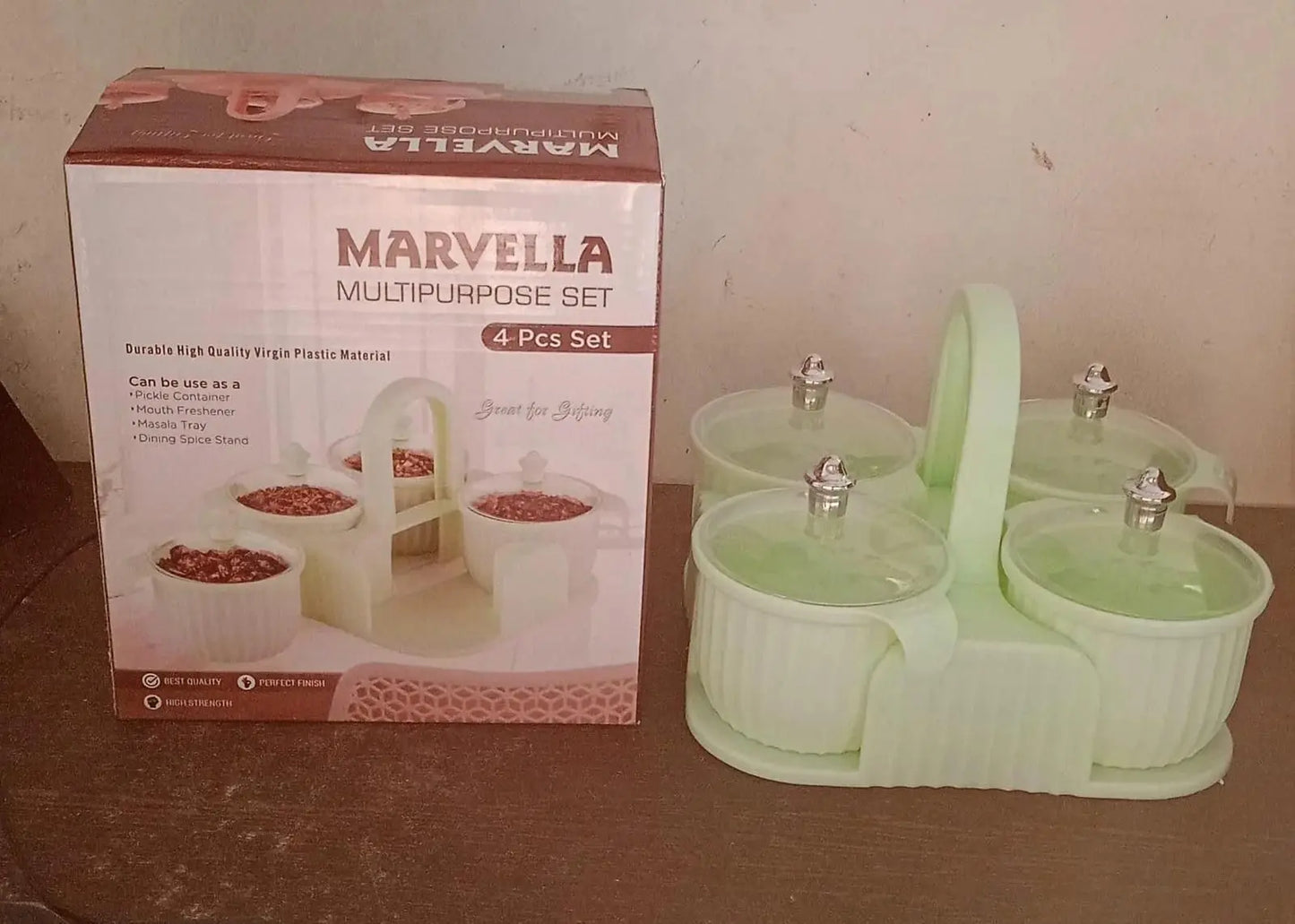 Multipurpose 4 pcs Storage Jar with Tray w0q6nt-tn