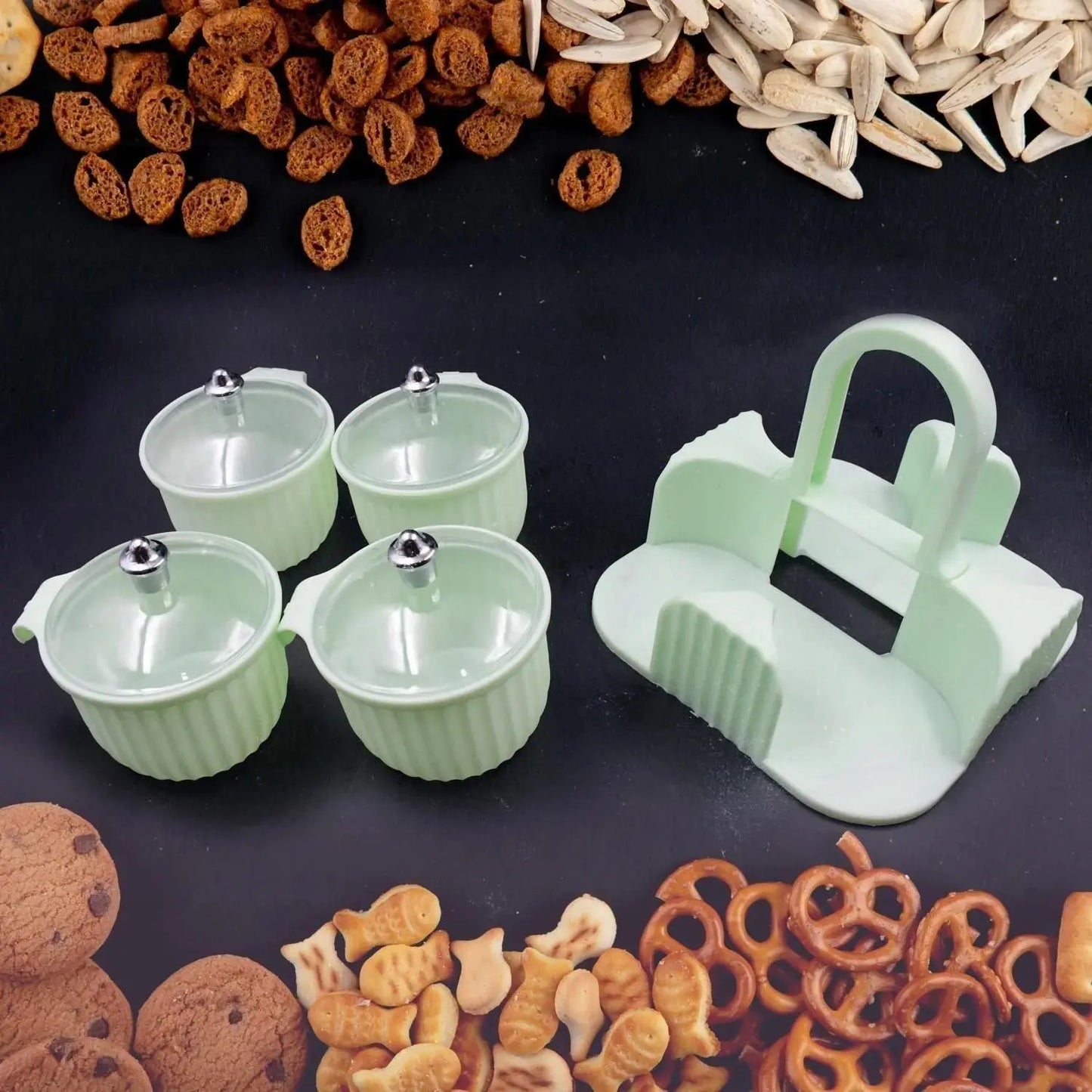 Multipurpose 4 pcs Storage Jar with Tray w0q6nt-tn