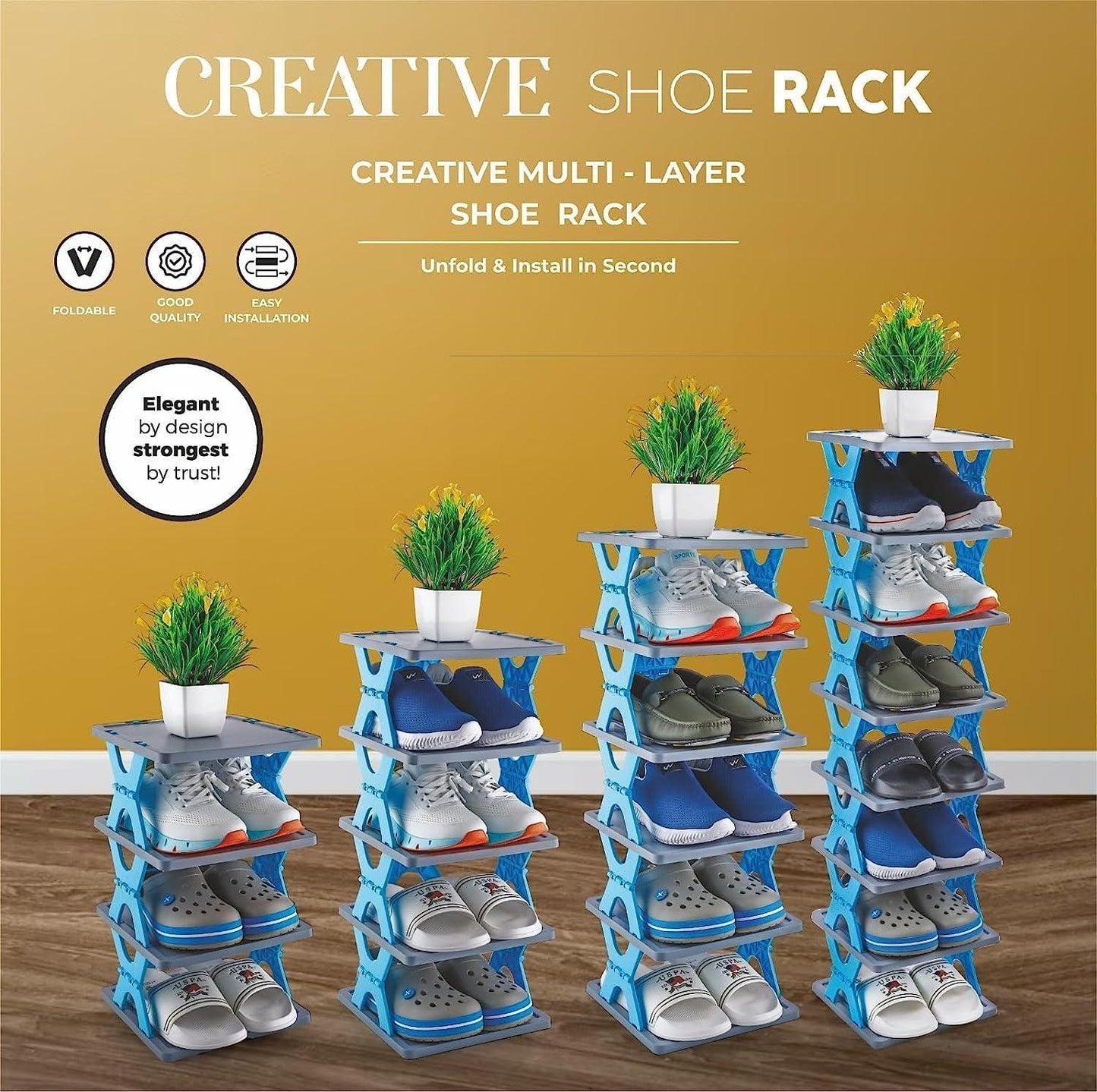Smart Foldable Shoes Tier Shoe Rack 6 Layer w0q6nt-tn