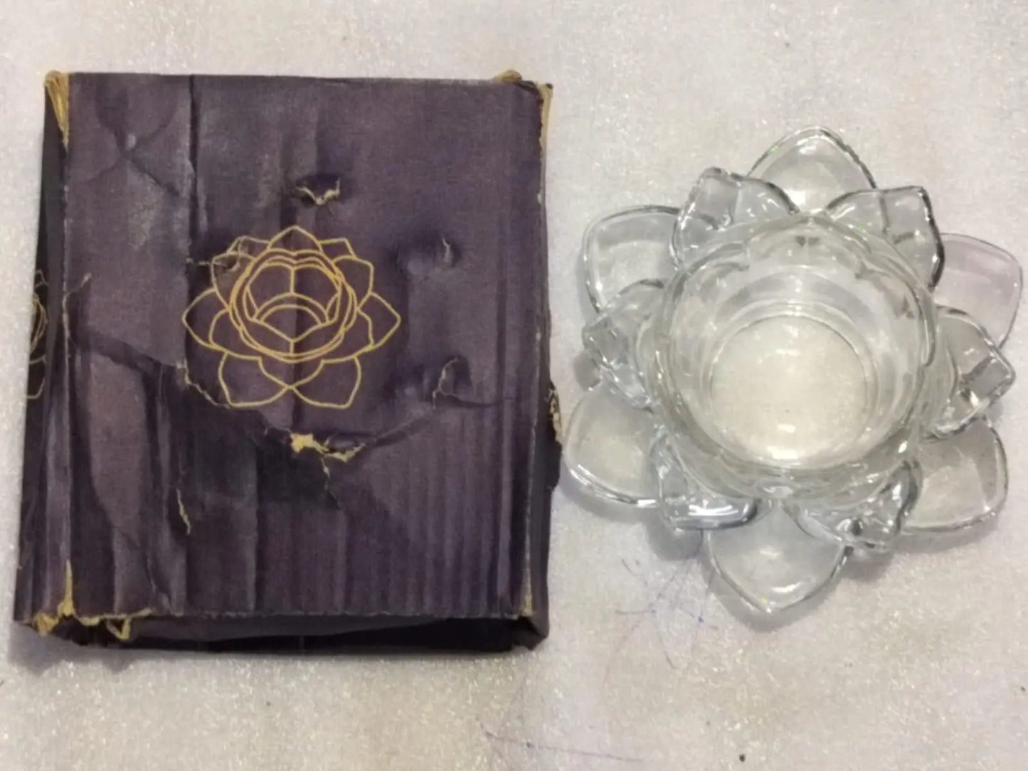Glass Lotus Flower Tea Light Candle Holder Set w0q6nt-tn