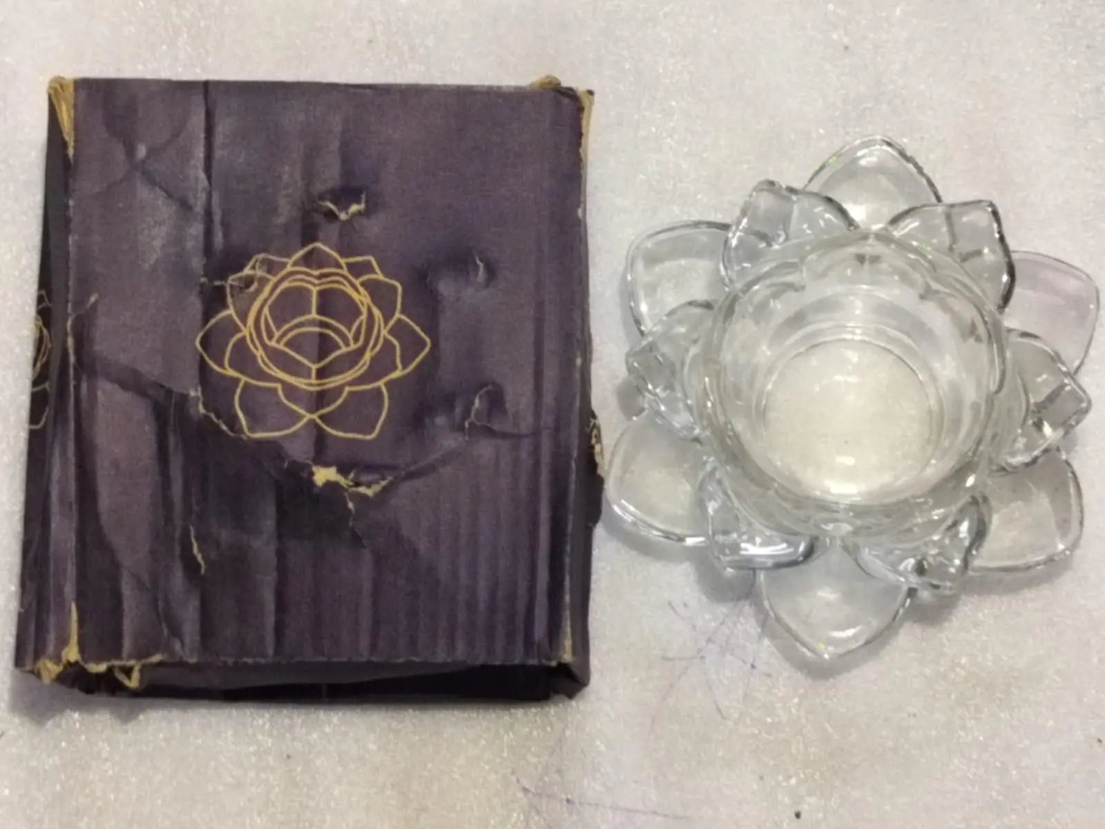 Glass Lotus Flower Tea Light Candle Holder Set w0q6nt-tn